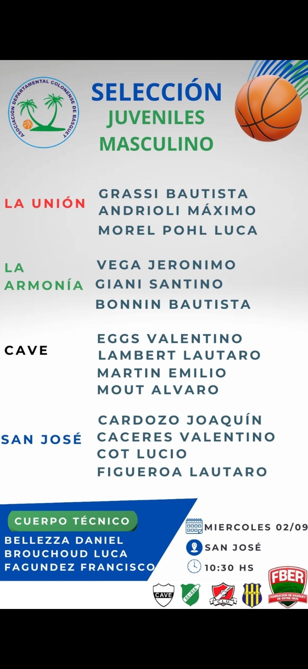 Convocados del club a la Seleccion de Juveniles